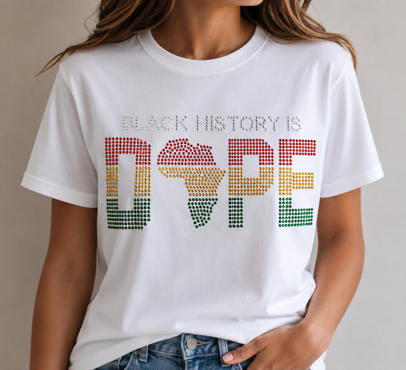 Black History is Dope - Rhinestone T-shirt