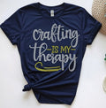 Crafting is my Therapy-Rhinestone T-shirt
