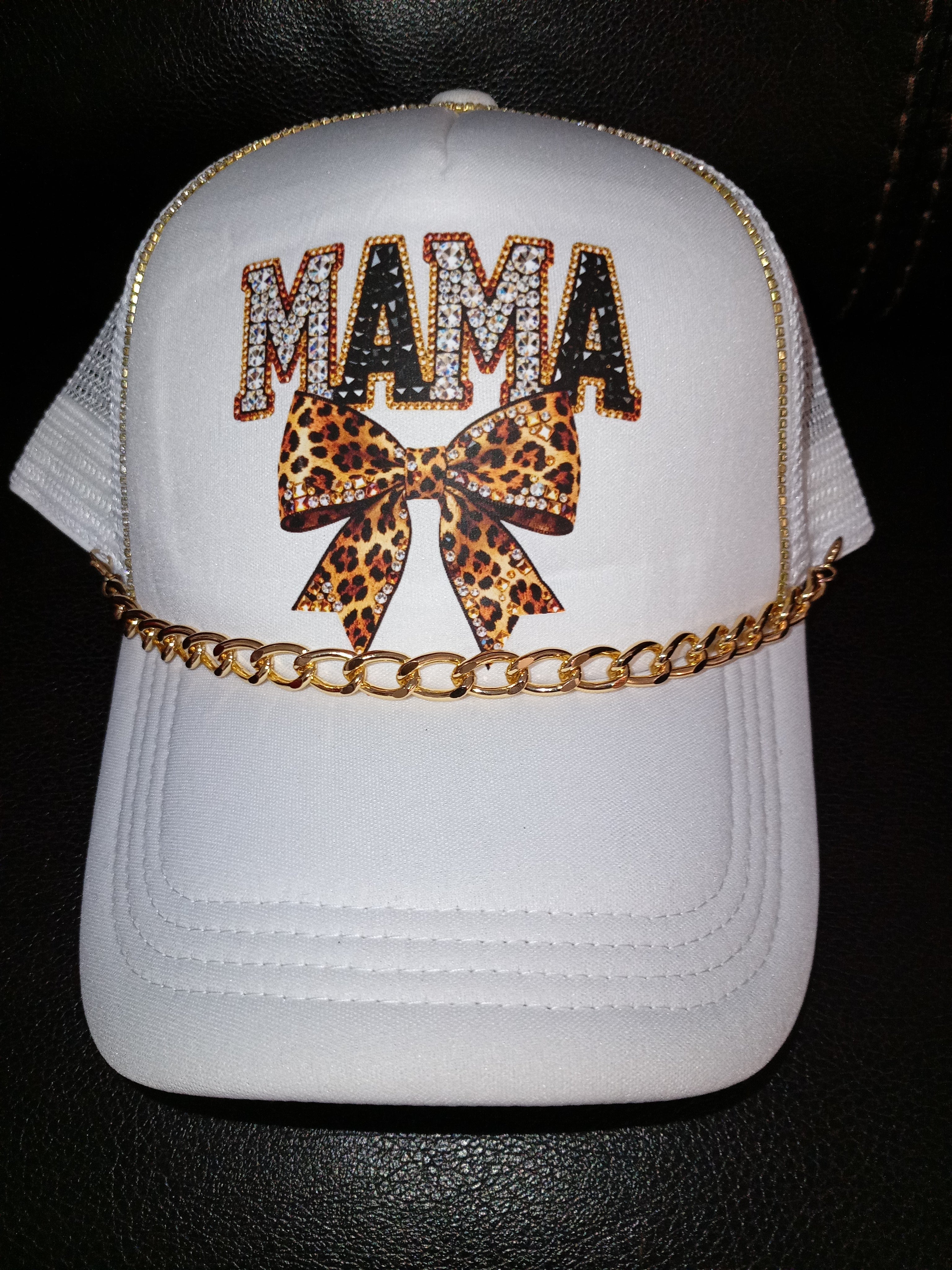 Mama Bling with Chain Trucker Hat
