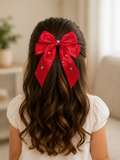 Red Satin Bedazzled Bow bow