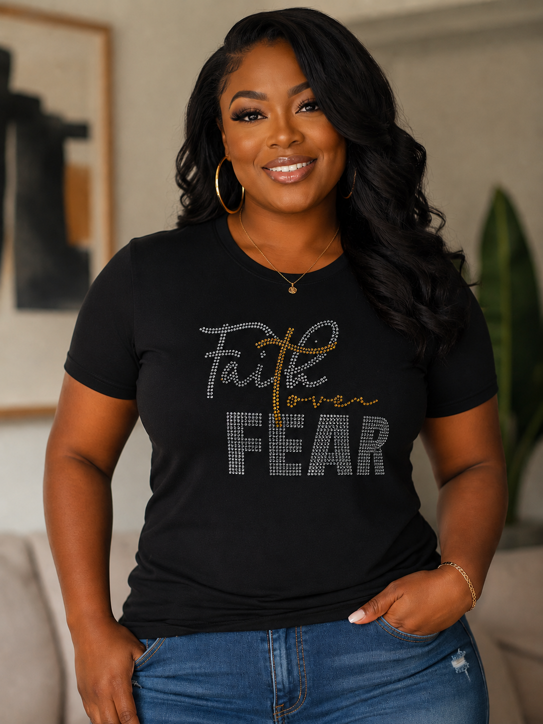 Faith Over Fear-Rhinestone