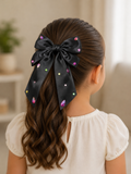 Black Satin Bedazzled Bow