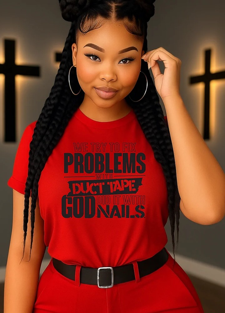 We try to fix problems with duct tape T-shirt