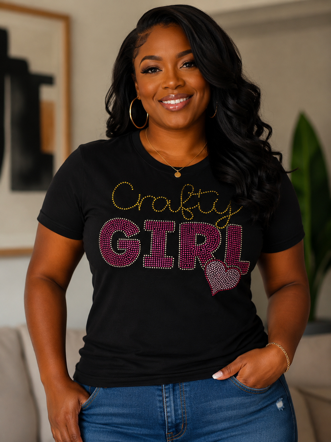 Crafty Girl -Rhinestones T-shirt